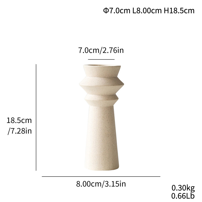 Simple, sturdy waist-burning ceramic candlesticks, artistic geometric shapes and decorative ornaments - Image 9