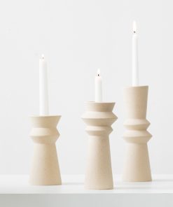 Simple, sturdy waist-burning ceramic candlesticks, artistic geometric shapes and decorative ornaments