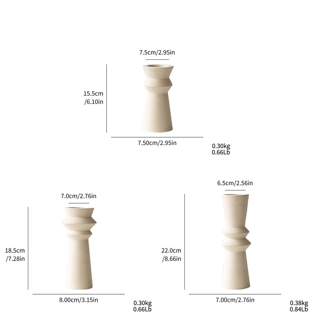 Simple, sturdy waist-burning ceramic candlesticks, artistic geometric shapes and decorative ornaments - Image 4