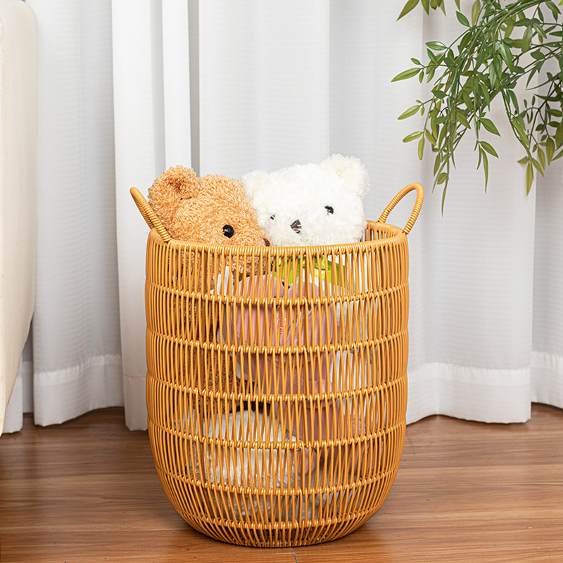 Imitation rattan woven dirty laundry basket laundry basket hotel bed and breakfast towel basket toy storage basket household laundry storage basket - Image 11