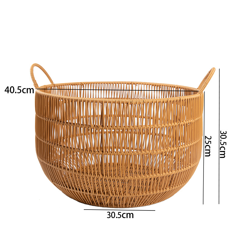 Imitation rattan woven dirty laundry basket laundry basket hotel bed and breakfast towel basket toy storage basket household laundry storage basket - Image 13