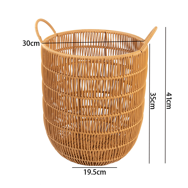 Imitation rattan woven dirty laundry basket laundry basket hotel bed and breakfast towel basket toy storage basket household laundry storage basket - Image 4