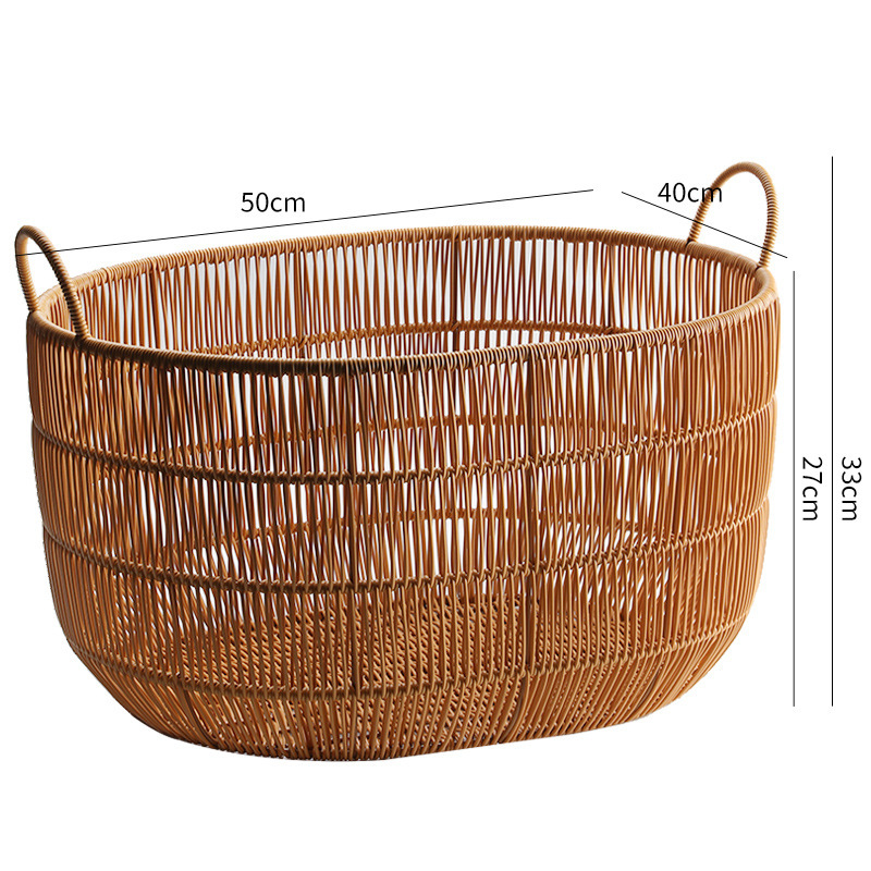 Imitation rattan woven dirty laundry basket laundry basket hotel bed and breakfast towel basket toy storage basket household laundry storage basket - Image 7