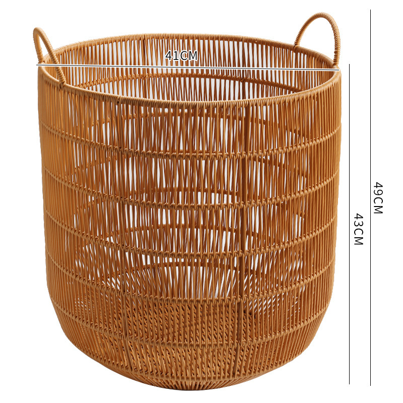 Imitation rattan woven dirty laundry basket laundry basket hotel bed and breakfast towel basket toy storage basket household laundry storage basket - Image 8