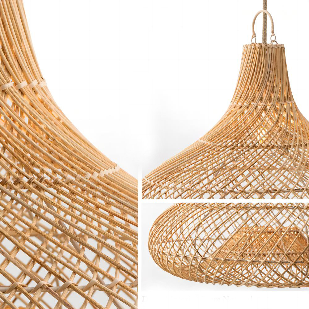 Wooden sheep lamps Chinese style Zen tea room B&B restaurant Hotel Lantern hand-woven lampshade vine art chandelier - Image 2