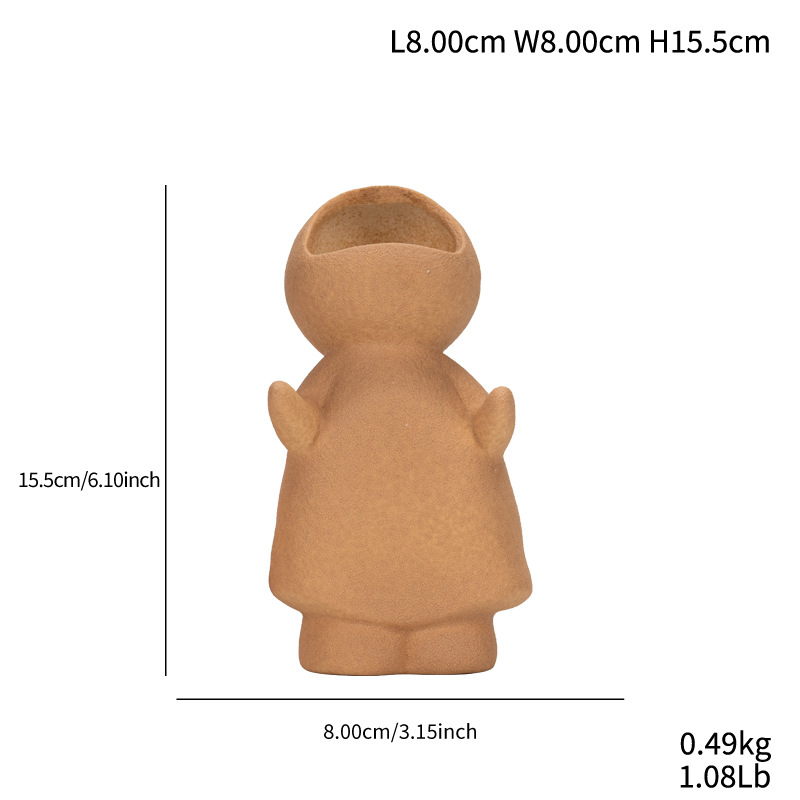 Cute little man looking up at candlestick modern simple ceramic vase high-end home decoration ornaments - Image 11