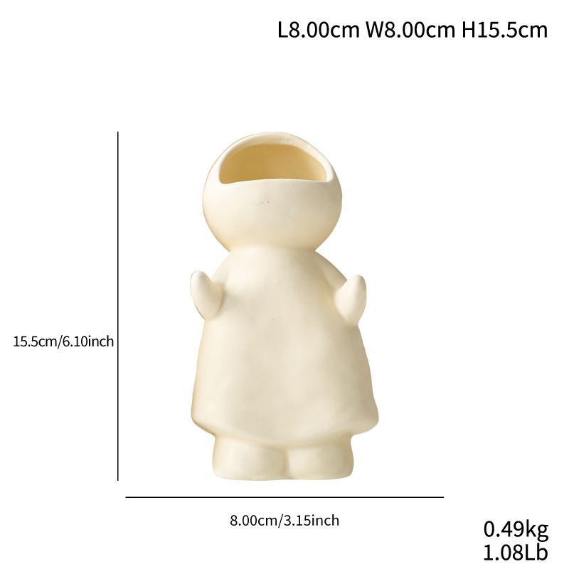 Cute little man looking up at candlestick modern simple ceramic vase high-end home decoration ornaments - Image 13