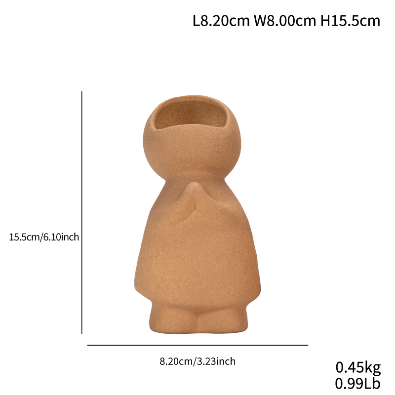 Cute little man looking up at candlestick modern simple ceramic vase high-end home decoration ornaments - Image 7