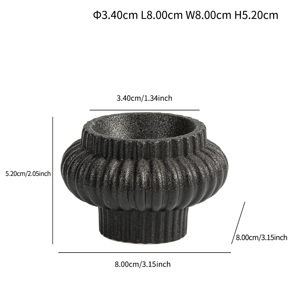 European style simple romantic candlelight dinner ceramic candle holder ribbed candlestick decoration home decoration - Image 11