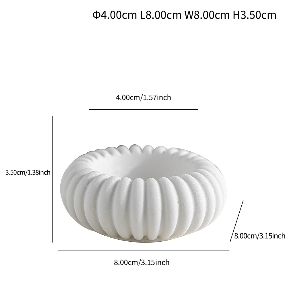 European style simple romantic candlelight dinner ceramic candle holder ribbed candlestick decoration home decoration - Image 6