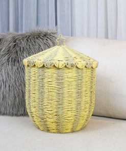 Rattan floor storage basket dirty laundry basket woven basket household toy storage frame snack groceries storage box