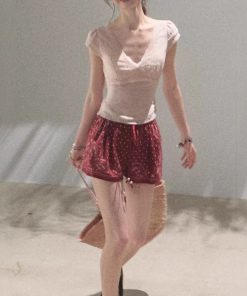 / "Fragrant Breathing" Laiser double-layer lace collar strap versatile age-reducing top