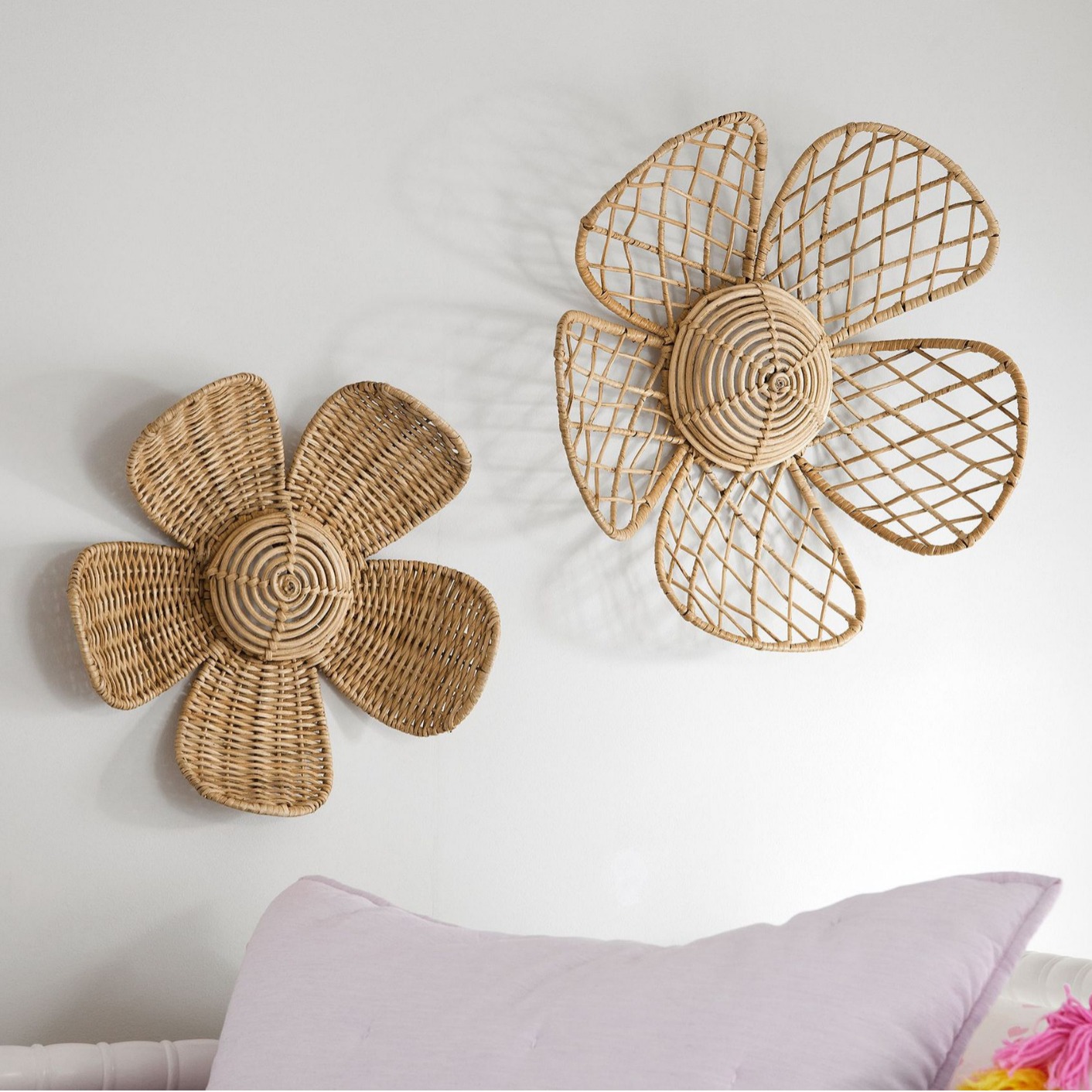 Flower wall decoration rattan bed and breakfast wall hanging flowers Living room photography background wall decoration - Image 7