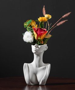 Half-length portrait vase decoration crafts home vegetarian pot white ceramic ornaments