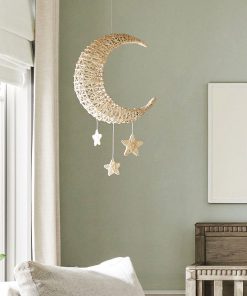 Fengji weaving grass weaving moon making star-shaped wall hanging decorations for children's room photography props wall hanging decorations