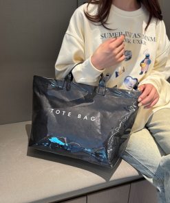 Large capacity jelly bag fashionable waterproof handbag for work commuting tote bag trendy