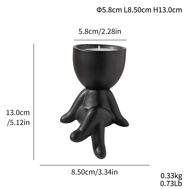 Simple vegetarian ceramic candlesticks and feet scented candle decoration ornaments - Image 11