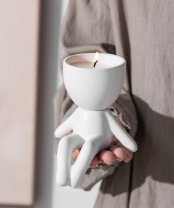 Simple vegetarian ceramic candlesticks and feet scented candle decoration ornaments