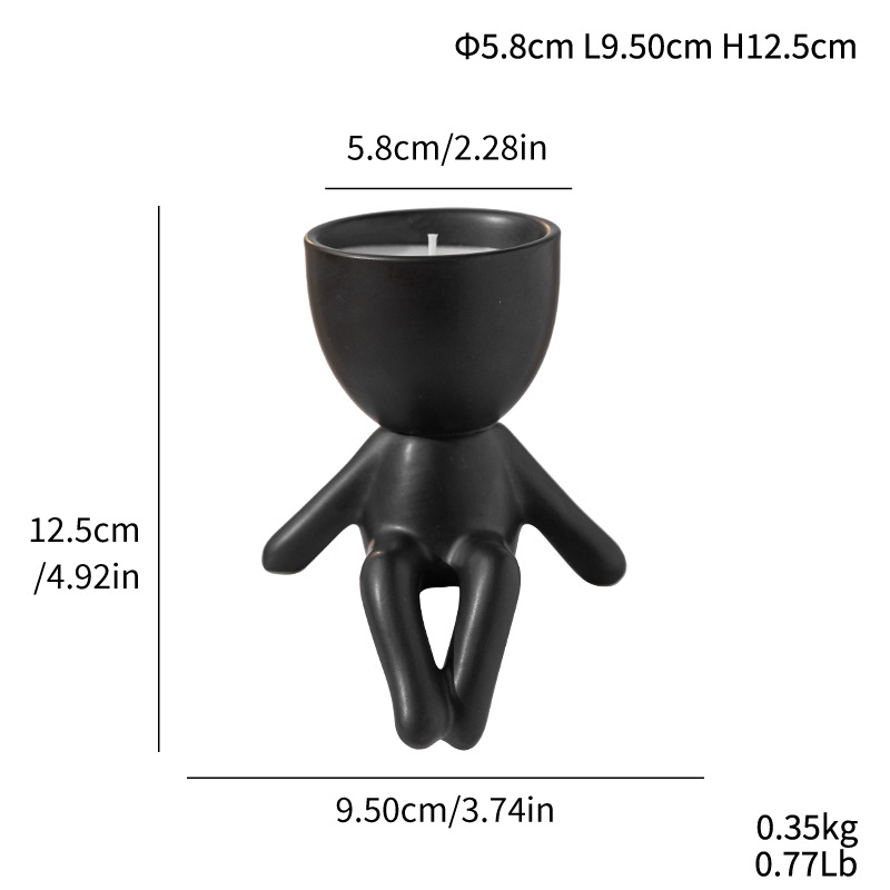 Simple vegetarian ceramic candlesticks and feet scented candle decoration ornaments - Image 4