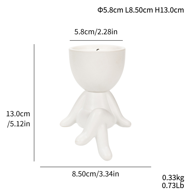 Simple vegetarian ceramic candlesticks and feet scented candle decoration ornaments - Image 5