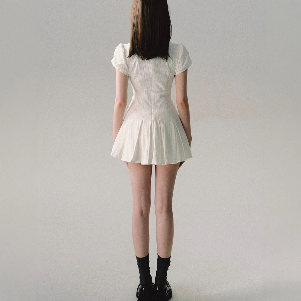 / "Waiting for you to finish class" dress, line skirt, short-sleeved shirt skirt, commuting college style hot girl tea break skirt - Image 4