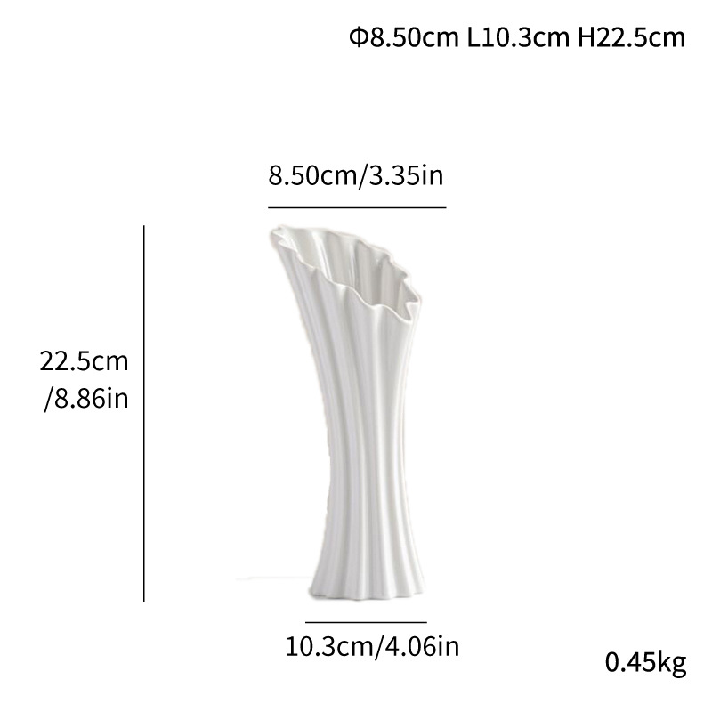Simple trumpet striped ceramic vase light luxury high-end home soft decoration ornaments - Image 11