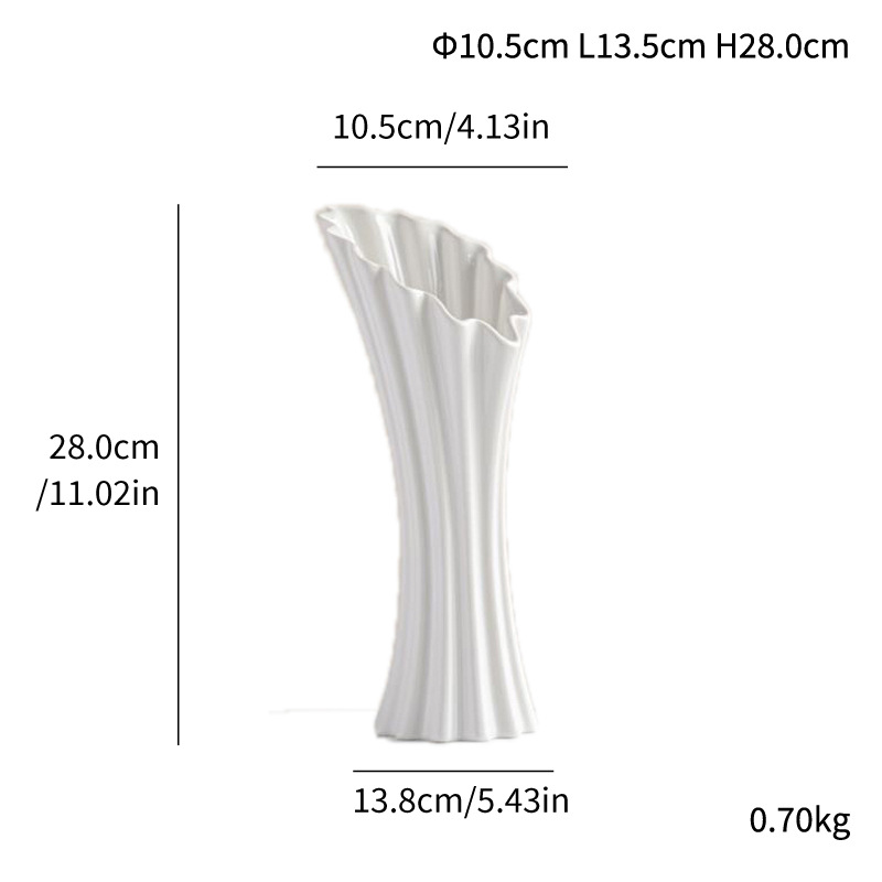 Simple trumpet striped ceramic vase light luxury high-end home soft decoration ornaments - Image 14