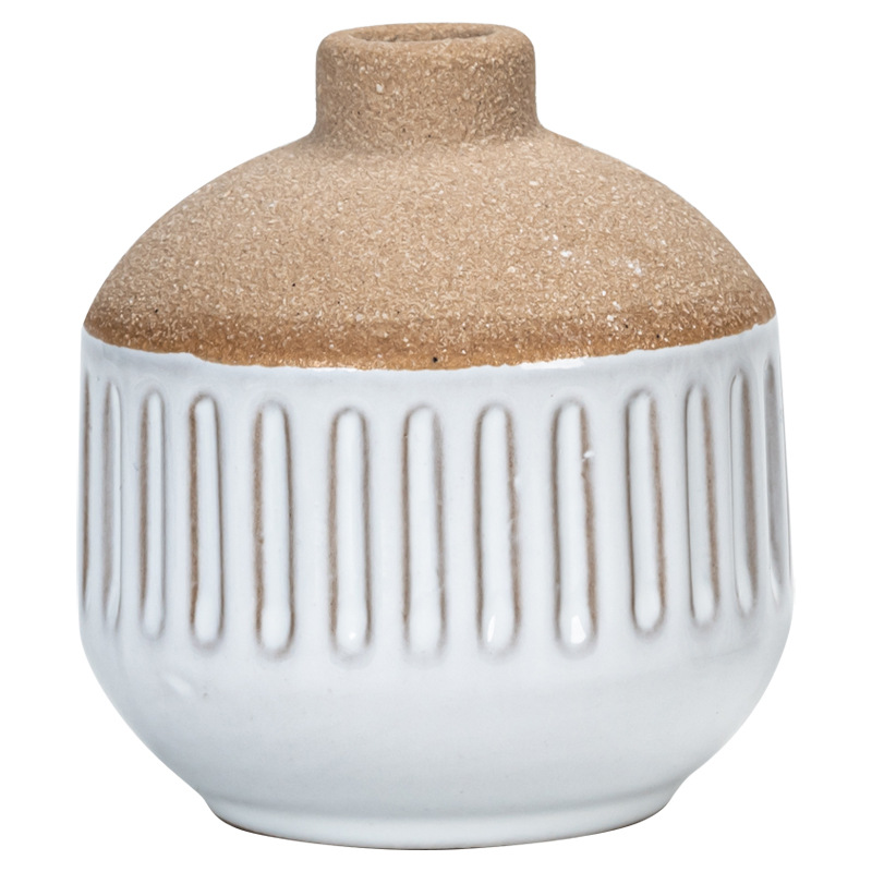 Style ceramic two-color small vase fresh and simple flower arrangement high-end home decoration - Image 3