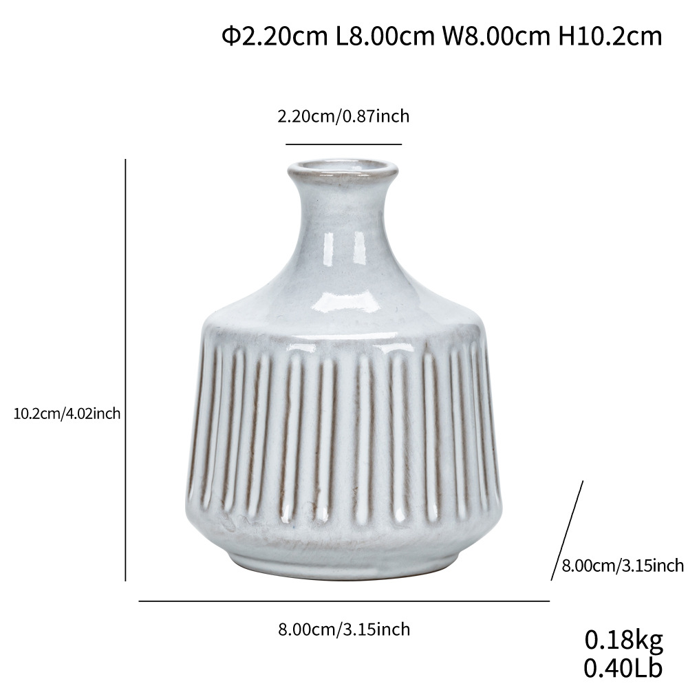 Style ceramic two-color small vase fresh and simple flower arrangement high-end home decoration - Image 5