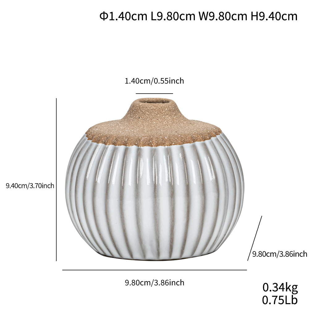 Style ceramic two-color small vase fresh and simple flower arrangement high-end home decoration - Image 6