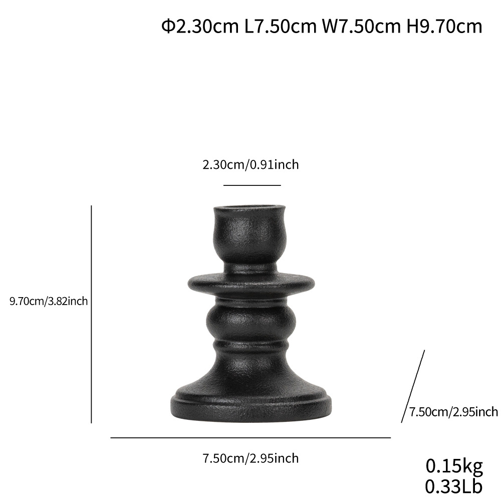 Retro black and white ceramic small candlestick home romantic ornaments - Image 12