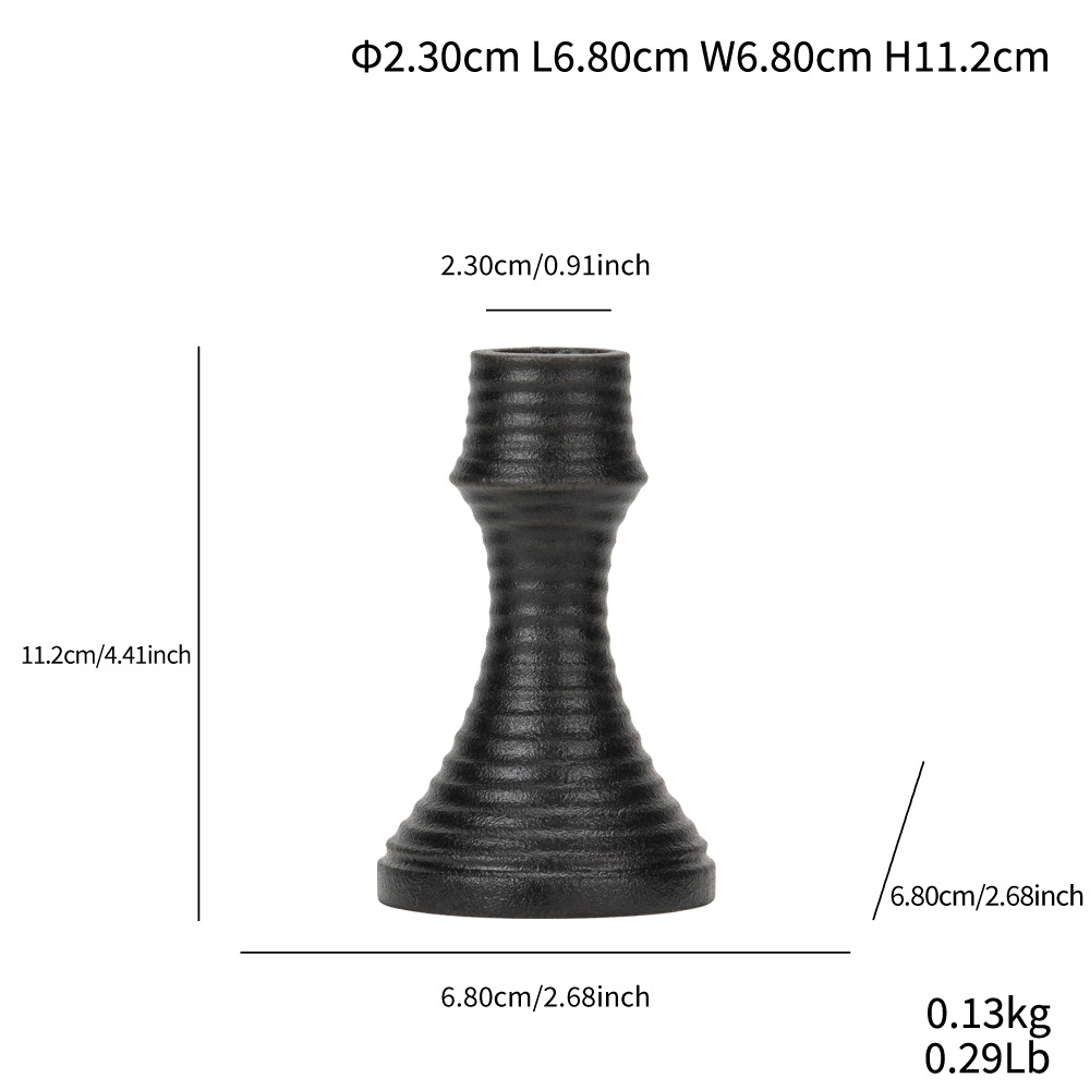 Retro black and white ceramic small candlestick home romantic ornaments - Image 14