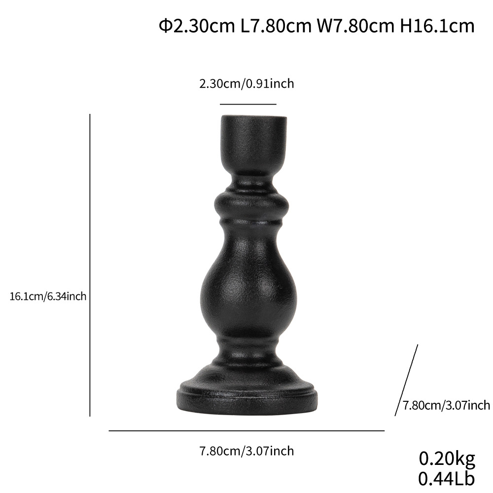 Retro black and white ceramic small candlestick home romantic ornaments - Image 16