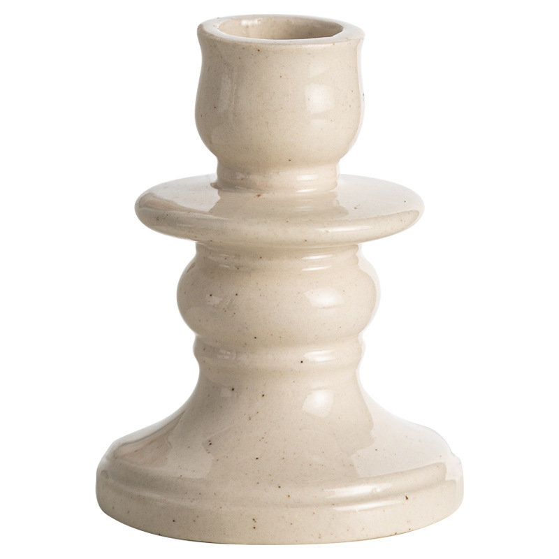 Retro black and white ceramic small candlestick home romantic ornaments - Image 3