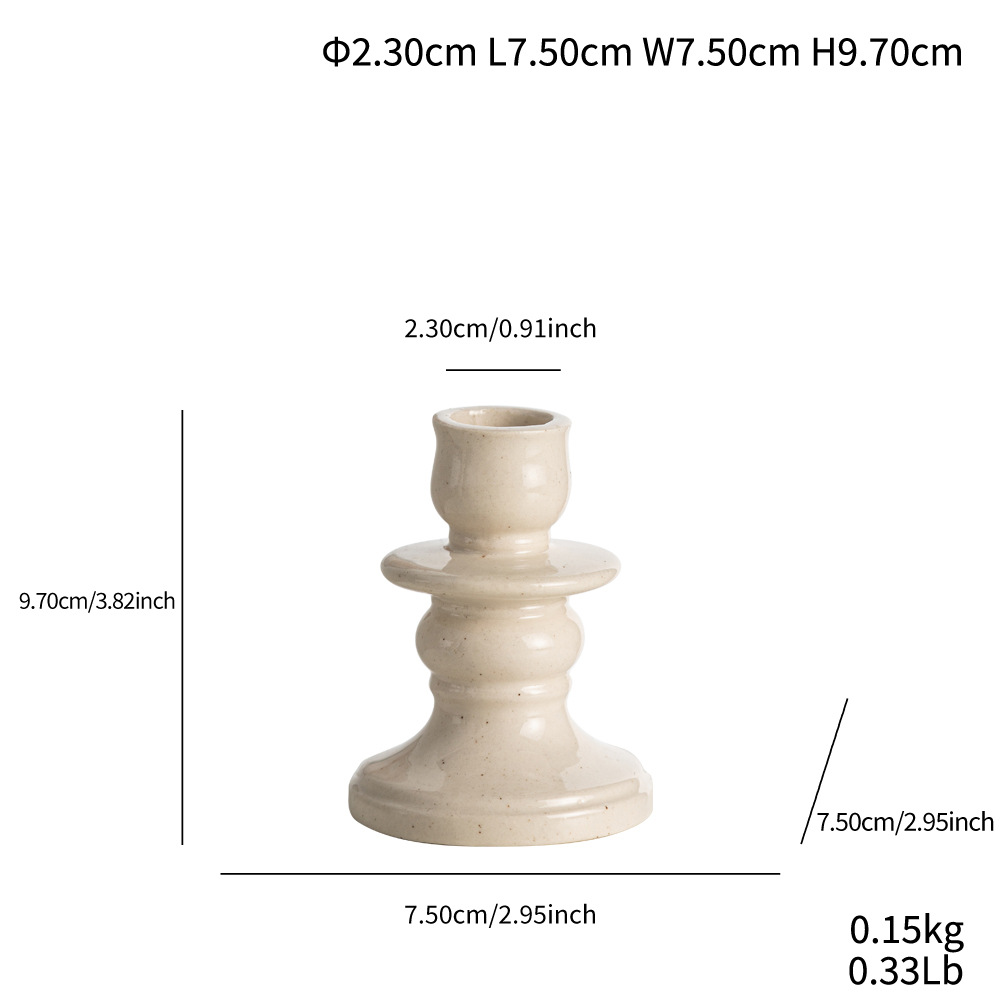 Retro black and white ceramic small candlestick home romantic ornaments - Image 8