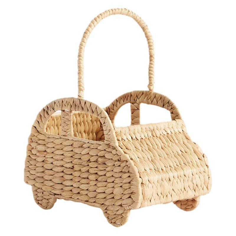 Handmade straw woven rattan flower art basket handmade small flower basket picnic basket children's plush toy basket - Image 5