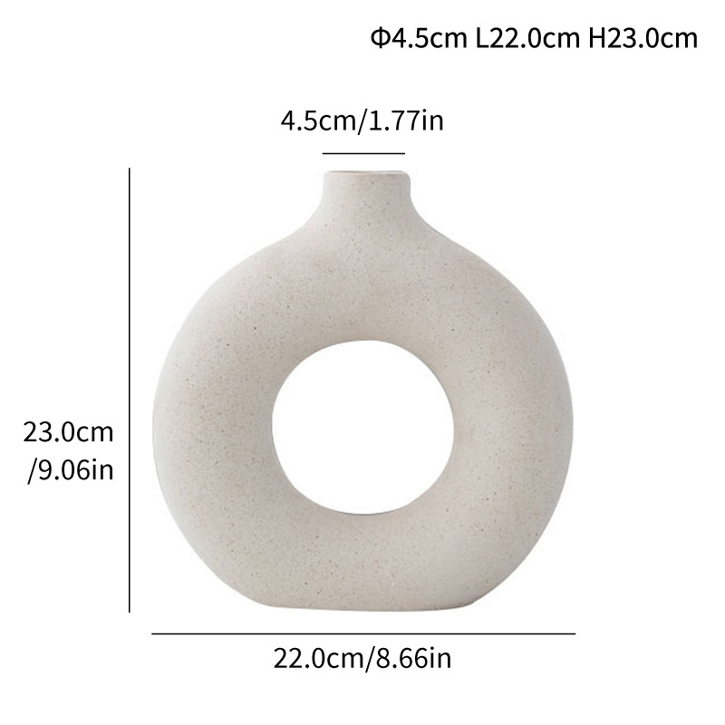 Ceramic ring frosted ring flower pot vase ornamental products - Image 10
