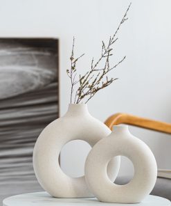 Ceramic ring frosted ring flower pot vase ornamental products