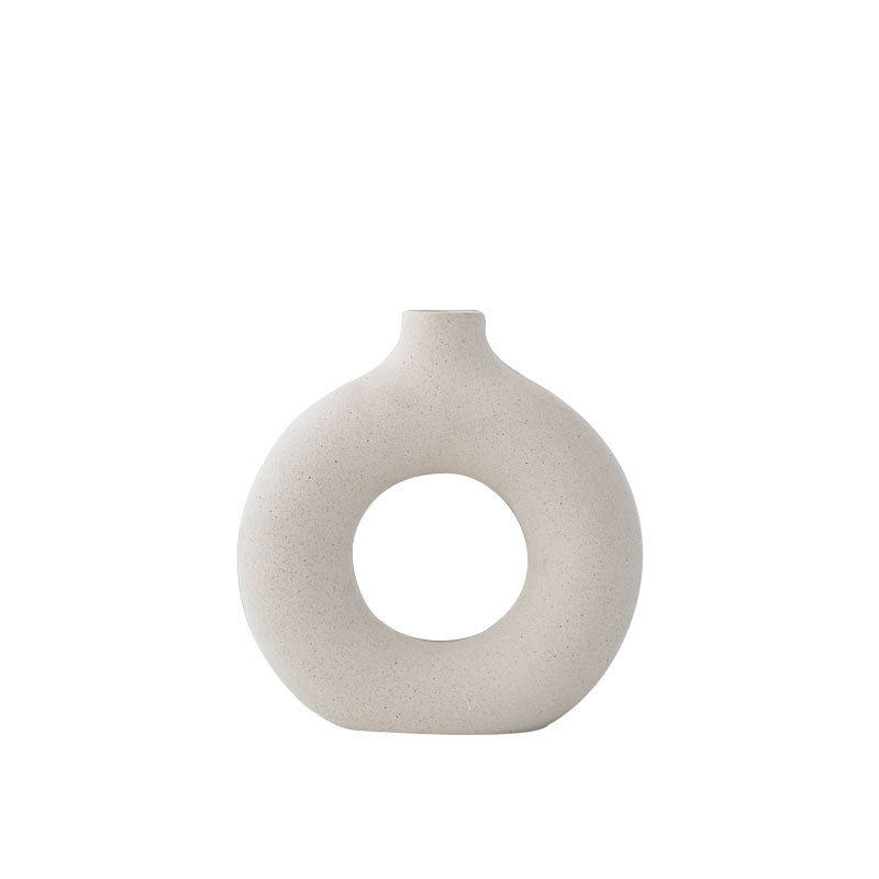 Ceramic ring frosted ring flower pot vase ornamental products - Image 3