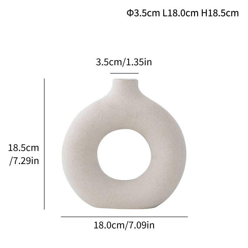 Ceramic ring frosted ring flower pot vase ornamental products - Image 9