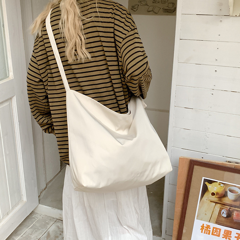 College students' class cloth bags trendy and versatile shoulder bags for women's big bag texture tote bags - Image 3