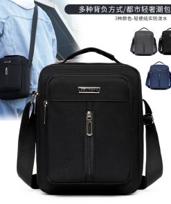 Wear-resistant men's one-shoulder diagonal straddle bag water-resistant Oxford cloth outdoor backpack large capacity middle-aged casual sports