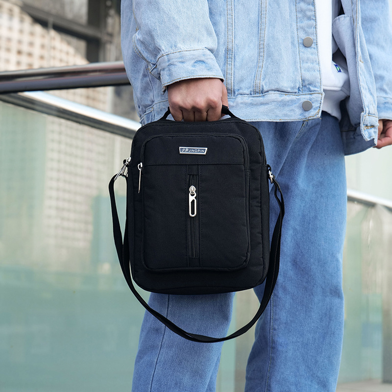 Wear-resistant men's one-shoulder diagonal straddle bag water-resistant Oxford cloth outdoor backpack large capacity middle-aged casual sports - Image 2