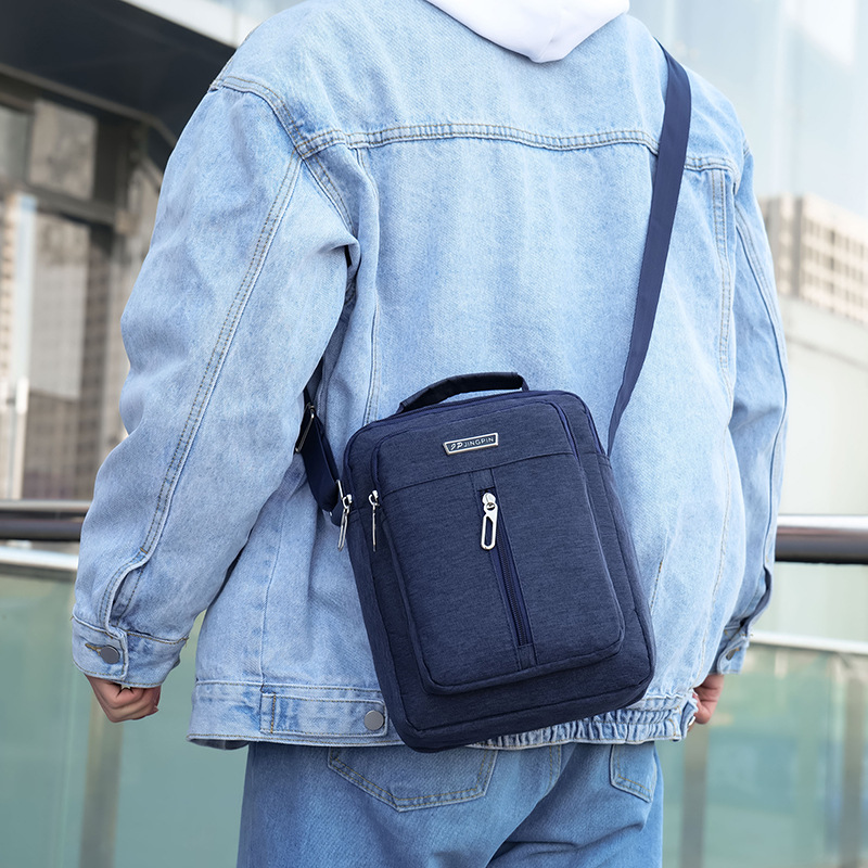 Wear-resistant men's one-shoulder diagonal straddle bag water-resistant Oxford cloth outdoor backpack large capacity middle-aged casual sports - Image 3