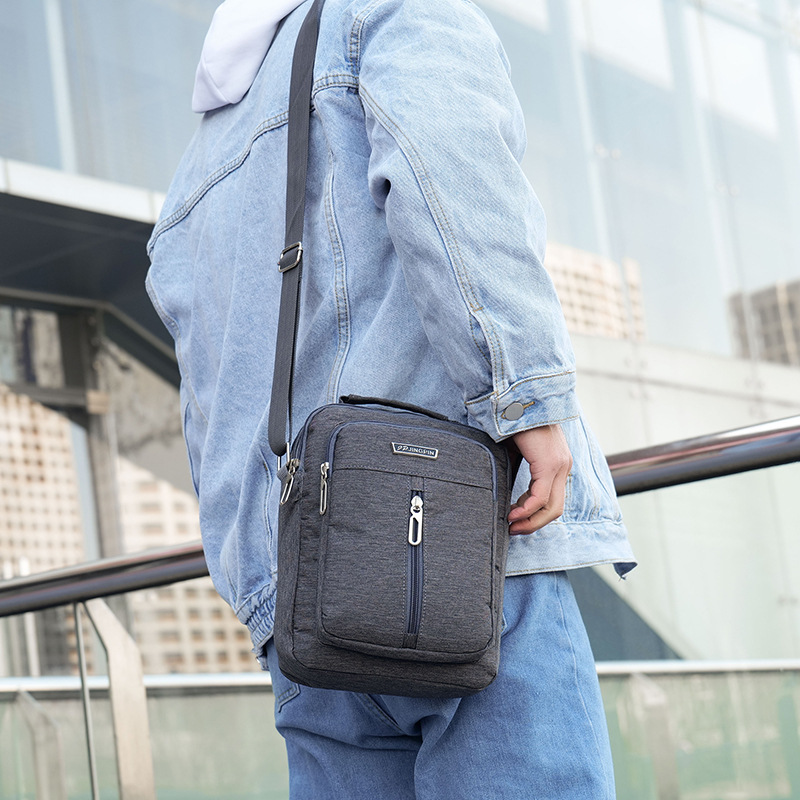 Wear-resistant men's one-shoulder diagonal straddle bag water-resistant Oxford cloth outdoor backpack large capacity middle-aged casual sports - Image 4