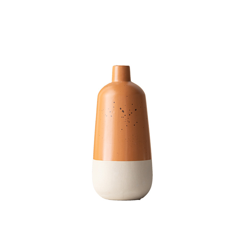 Fine-mouthed flower arrangement ceramic vase high-end modern simple home gift soft decoration ornament - Image 3