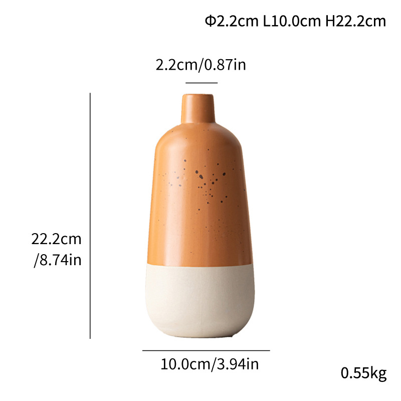 Fine-mouthed flower arrangement ceramic vase high-end modern simple home gift soft decoration ornament - Image 4