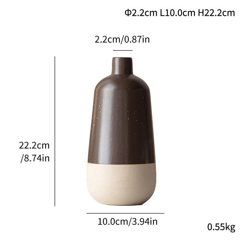 Fine-mouthed flower arrangement ceramic vase high-end modern simple home gift soft decoration ornament - Image 7