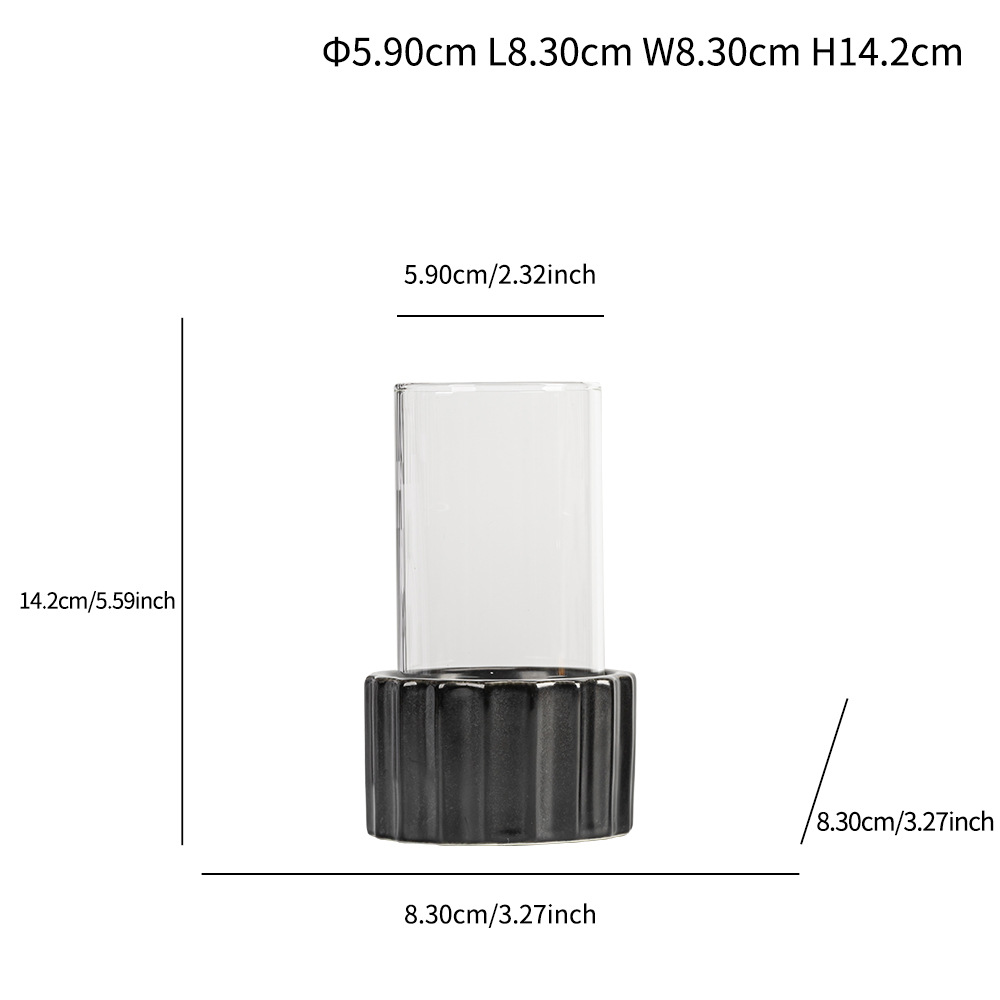 Simple and romantic candlelight dinner ceramic candle holder ribbed candlestick decoration home decoration - Image 12