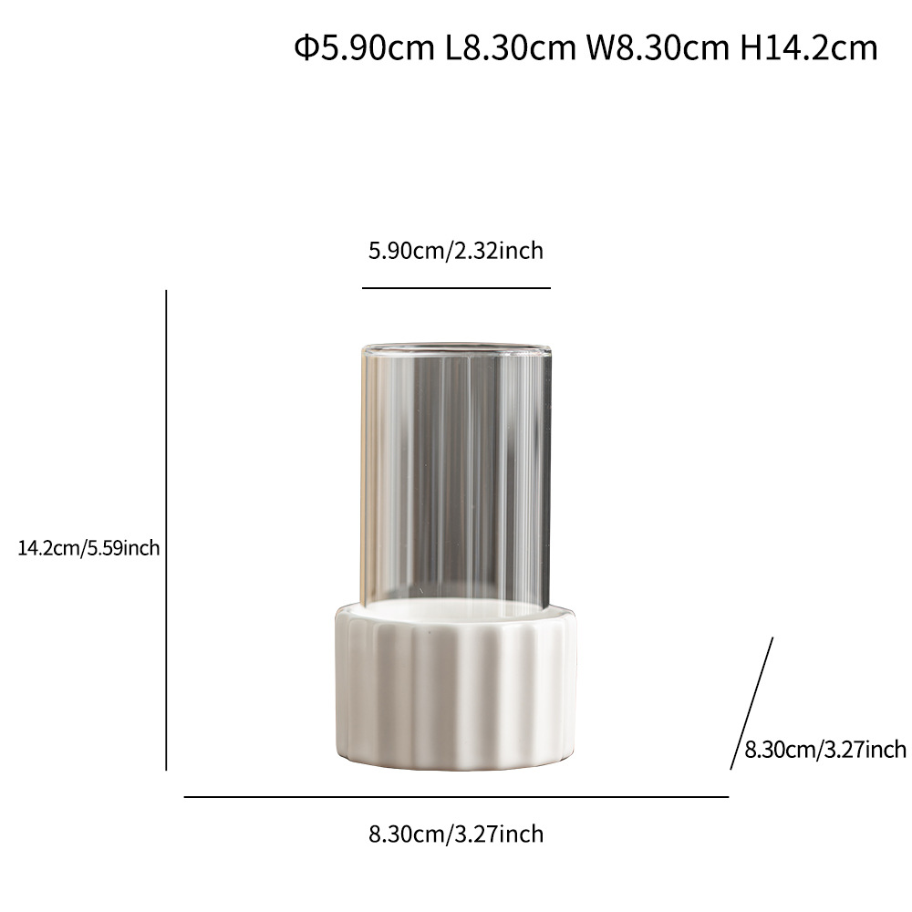 Simple and romantic candlelight dinner ceramic candle holder ribbed candlestick decoration home decoration - Image 4